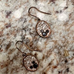 Preowned Rebecca Hook Mickey Dog Tag Dangle Earrings